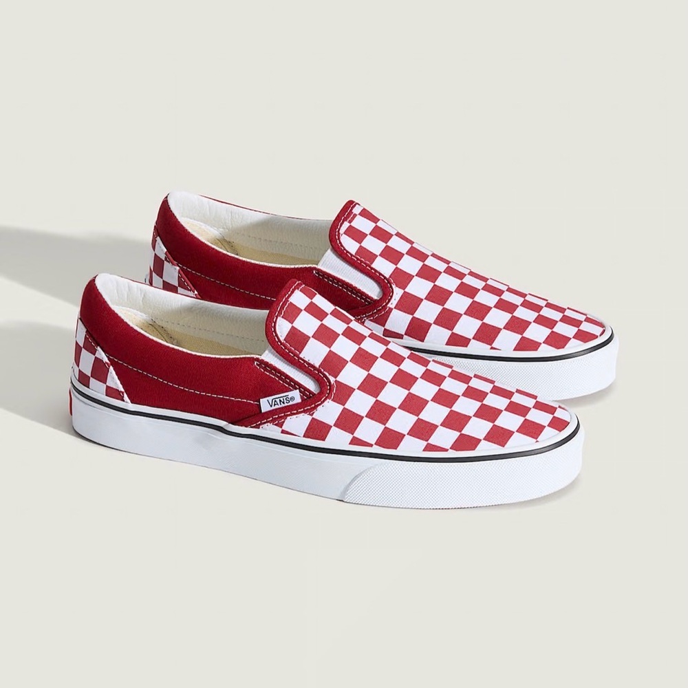 Vans Red and White Checkered Sneakers